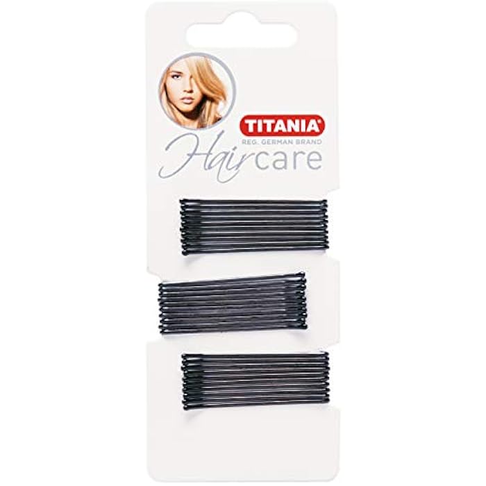 Titania Waveless Hair Clips, Black, 30 Count - Heavy Duty & Non Ridge Easy Open Bobby Pins w/Strong Grip For Buns & Styling Thick Long Natural & Wigs - Extra Hold Salon Hairpins For Kids & Women - Image 1